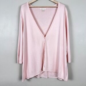 Coldwater Creek Cardigan Womens 3X Silk Blend Lightweight V-Neck Button Sweater
